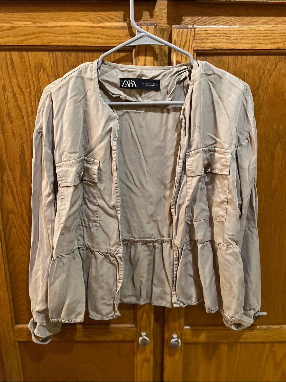 Zara 100% Lyocell Open Front Ruffle Jacket - Picture 5 of 9
